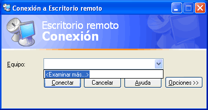 Conexión a escritorio remoto