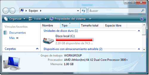 Borrar puntos de Restauración del Sistema en Windows Vista