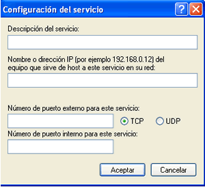 Configuración del servicio