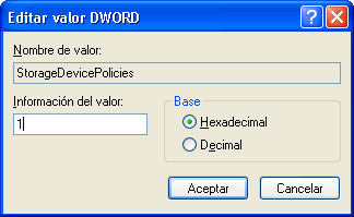 No escribir en USB
