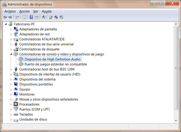 Administrador de dispositivos