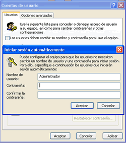 Inicio automático de sesión