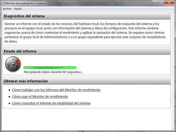 Monitor de rendimiento y recursos