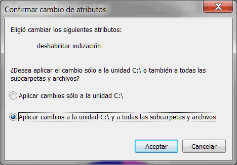 Confirmar cambio de atributos