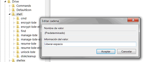 Registro Liberar espacio