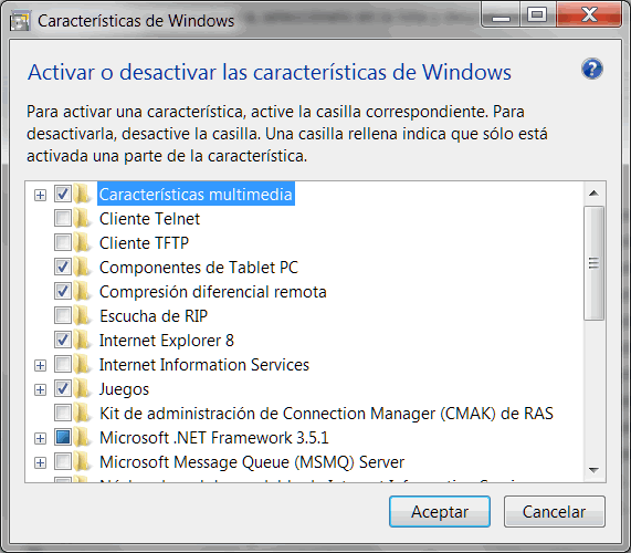 Características Windows