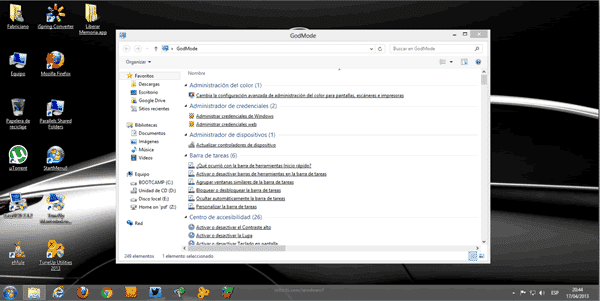 Activa God Mode en Windows 8
