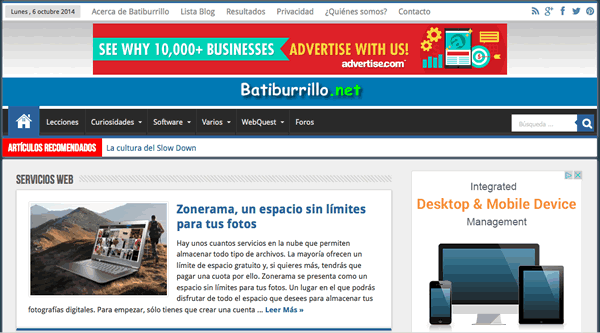 Dos recuadros destinados a resaltar contenido en una web
